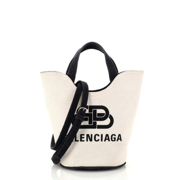 Balenciaga Wave Bucket Tote Printed Canvas XS