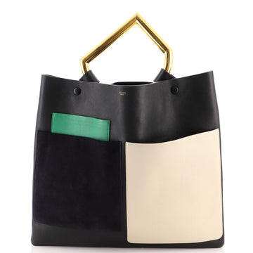 Celine Geometrical Tote Leather and Suede Large