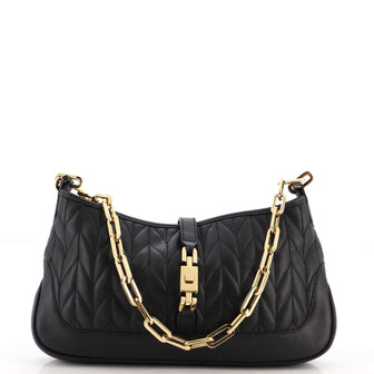 Gucci Vintage Jackie O Chain Hobo Quilted Leather Small