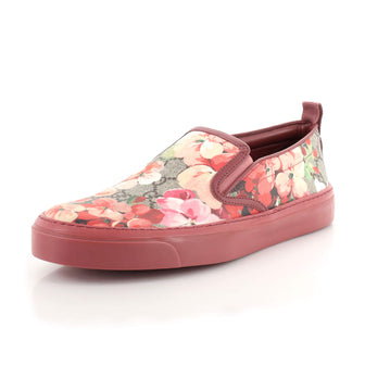 Gucci Women's Slip-On Sneakers Blooms Print GG Coated Canvas