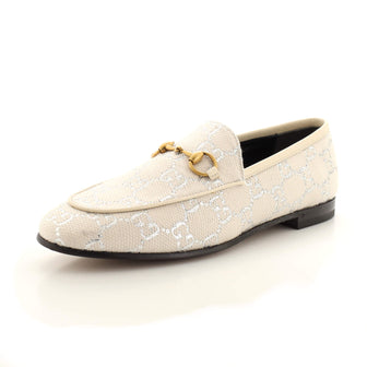 Gucci Women's Jordaan Loafers GG Lame Canvas