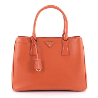Prada Lux Convertible Open Tote Saffiano Leather Small Orange 1899701