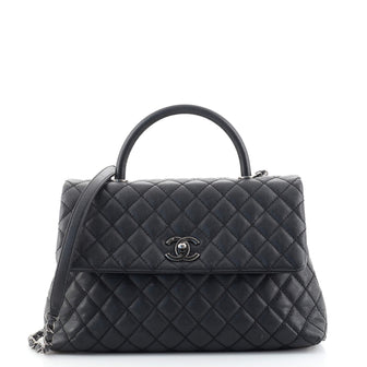 Chanel Coco Top Handle Bag Quilted Caviar Medium