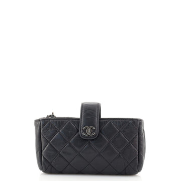 Chanel Phone Holder Clutch Quilted Lambskin