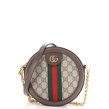 Gucci Ophidia Round Shoulder Bag GG Coated Canvas Mini