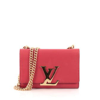 Louis Vuitton Chain Louise Clutch Leather MM Red