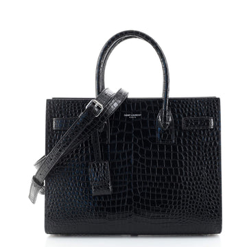 Saint Laurent Sac de Jour NM Bag Crocodile Embossed Leather Baby