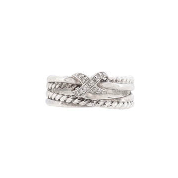 David Yurman X Crossover Ring Sterling Silver with Diamonds