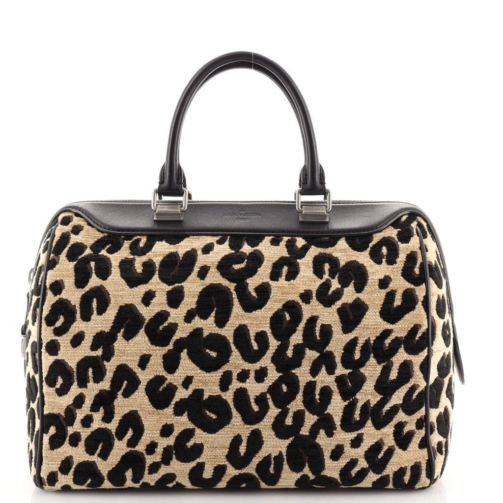 Louis Vuitton Speedy Handbag Limited Edition Stephen Sprouse Leopard  Chenille Black 1332481