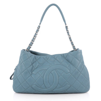 Chanel Timeless CC Expandable Tote Quilted Caviar Medium Blue