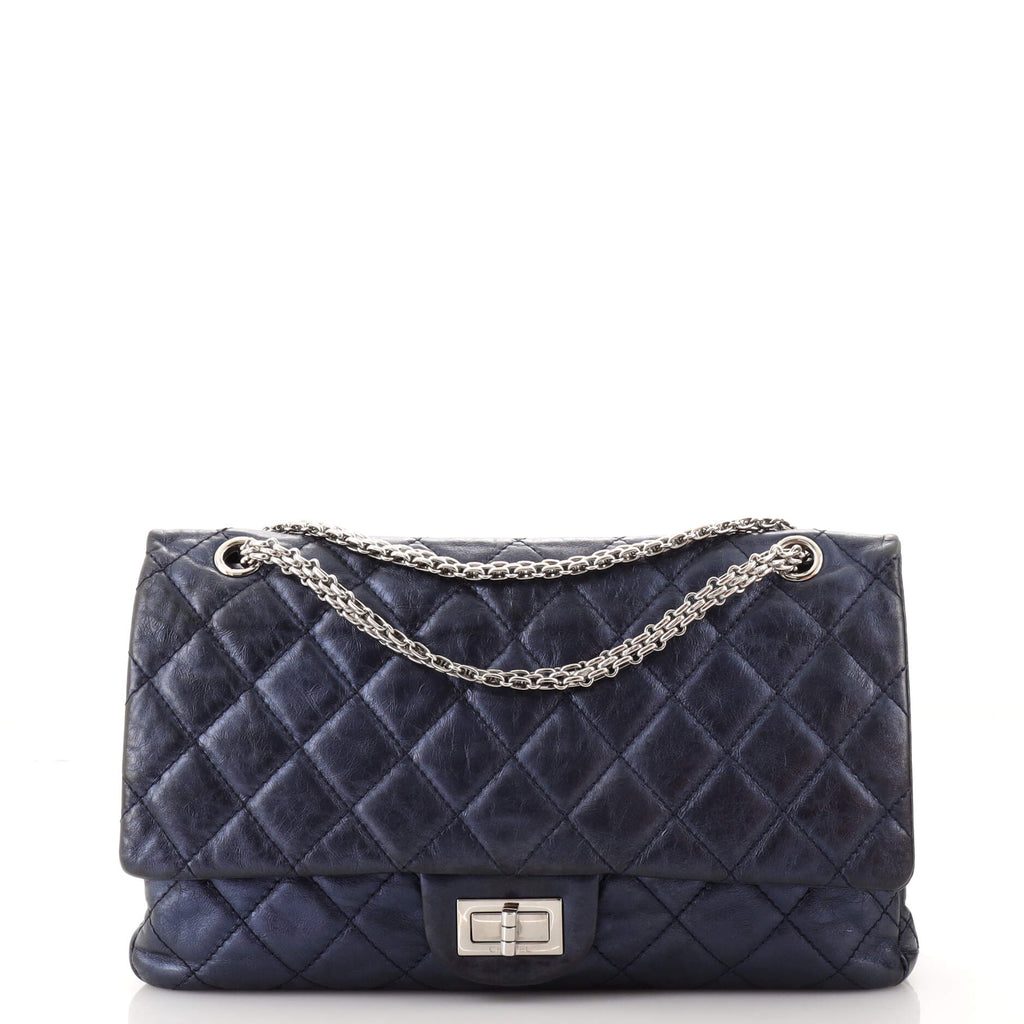 CHANEL Aged Calfskin Quilted 2.55 Reissue Mini Flap Blue 724849