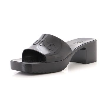 Gucci Women's Logo Heeled Slide Sandals Rubber