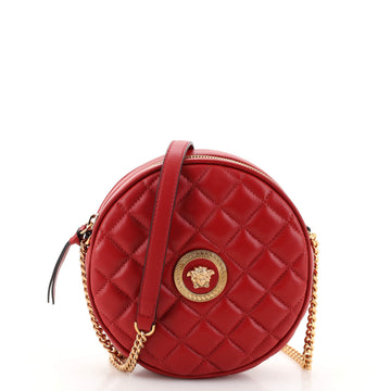 Versace La Medusa Round Camera Bag Quilted Leather Small