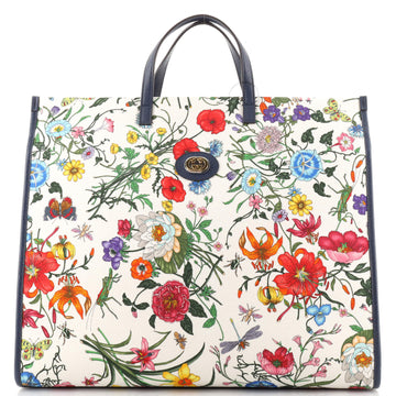 Gucci Zip Tote Flora Canvas Large