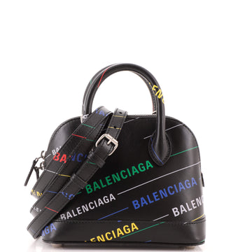 Balenciaga Logo Ville Bag Printed Leather XXS