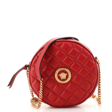 Versace La Medusa Round Camera Bag Quilted Leather Small
