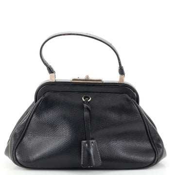 Prada Lock Frame Satchel Leather Medium