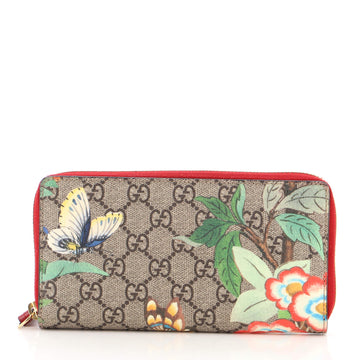 Gucci Zip Around Wallet Tian Print GG Coated Canvas