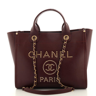 Chanel Deauville Tote Studded Caviar Small