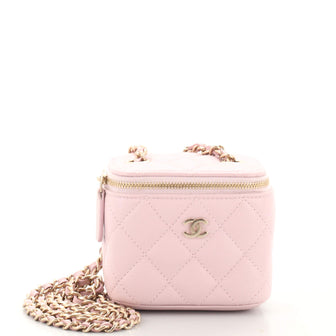 Chanel Classic Vanity Case with Chain Quilted Caviar Mini