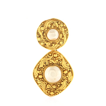 Chanel Baroque Drop Brooch Metal with Faux Pearl