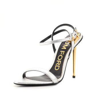 Tom Ford Women's Padlock Pointy Naked Heeled Sandals Leather 105