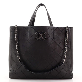 Chanel Covered CC Tote Quilted Caviar Medium