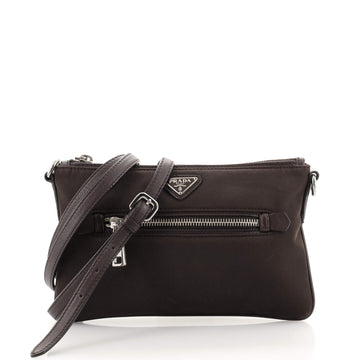 Prada Zip Pocket Pouch with Strap Tessuto Small