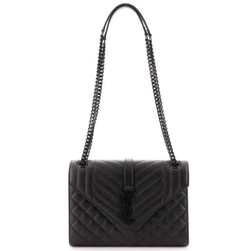 Saint Laurent Classic Monogram Envelope Satchel Mixed Matelasse Leather Medium