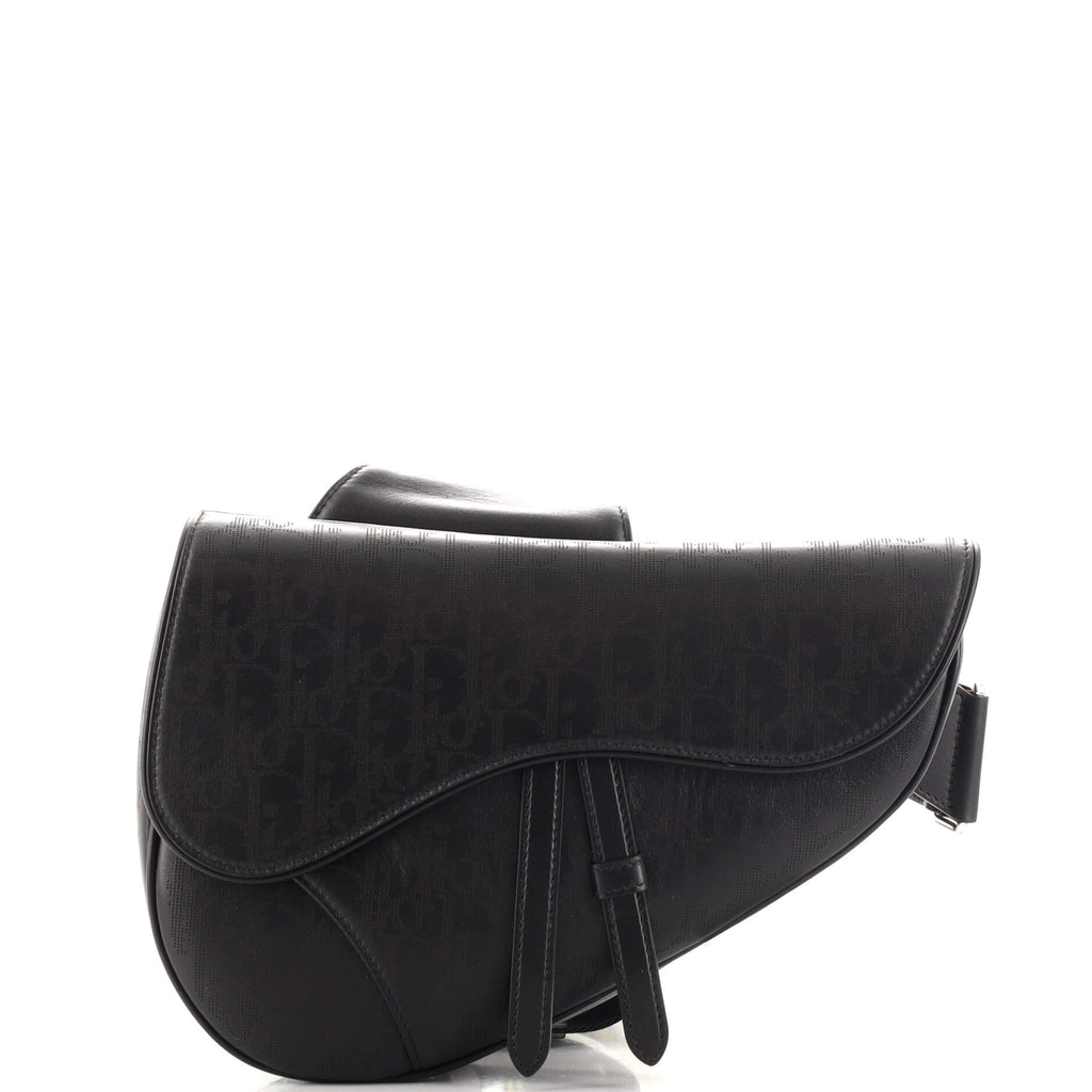 Saddle Bag Black Dior Oblique Galaxy Leather