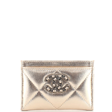 Chanel 19 Card Holder Quilted Leather