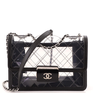 Chanel Beauty Lock Flap Bag Quilted PVC With Lambskin Large