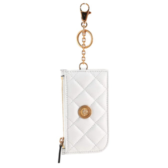 Versace Medusa Icon Key Ring and Card Holder Quilted Leather