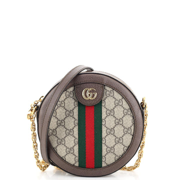 Gucci Ophidia Round Shoulder Bag GG Coated Canvas Mini