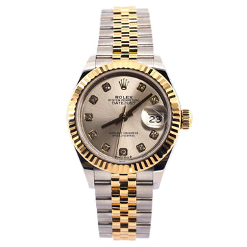Rolex Oyster Perpetual Datejust Automatic Watch Stainless Steel and Yellow Gold with Diamond Markers 28