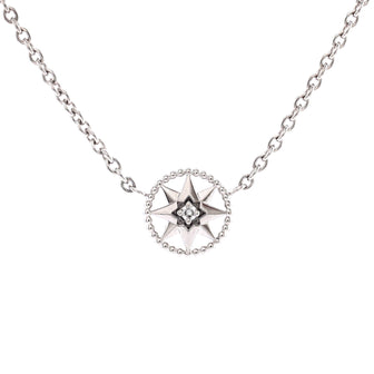 Christian Dior Rose des Vents Pendant Necklace 18K White Gold with Diamond XS
