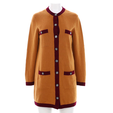 Chanel Women's Two-Tone Four Pocket Long Cardigan Cashmere