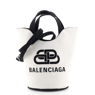 Balenciaga Wave Bucket Tote Printed Canvas XS