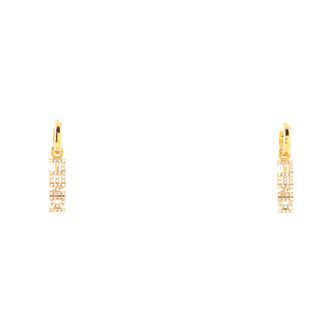 Fendi Signature Drop Hoop Earrings Metal and Crystals