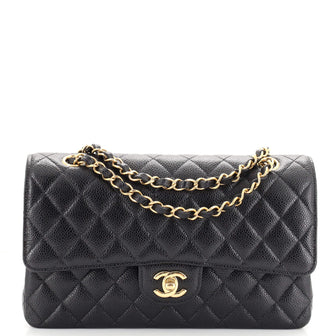 Chanel Classic Double Flap Bag Quilted Caviar Medium