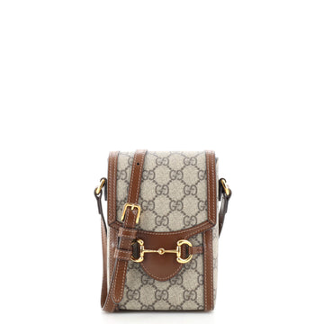 Gucci Horsebit 1955 Crossbody Bag GG Coated Canvas Mini