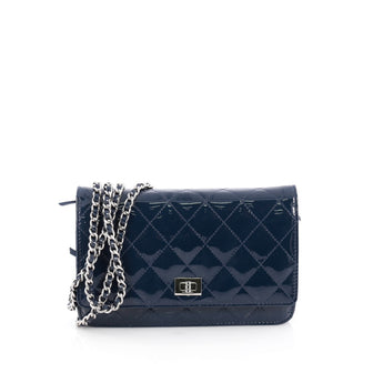 Chanel Reissue Wallet on Chain Quilted Patent Blue