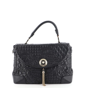 Versace Vanitas Altea Convertible Top Handle Bag Barocco Leather