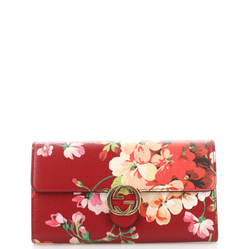 Gucci Icon Continental Wallet Blooms Print Leather