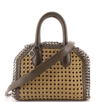 Stella McCartney Falabella Box Top Handle Bag Woven Wicker with Faux Leather Mini