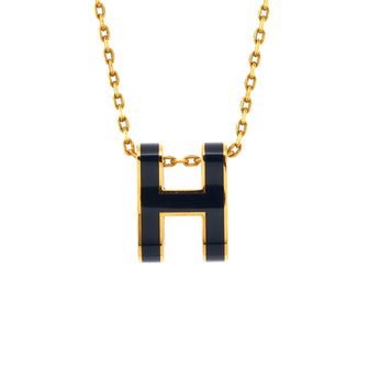 Hermes Pop H Pendant Chain Necklace Metal and Enamel