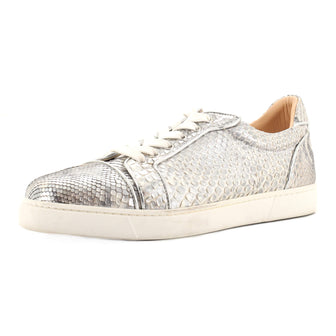 Christian Louboutin Women's Vieira Flat Low-Top Sneakers Python