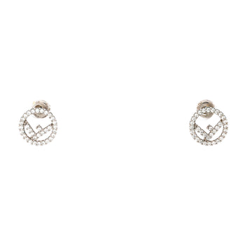Fendi F is Fendi Stud Earrings Metal with Crystals Small
