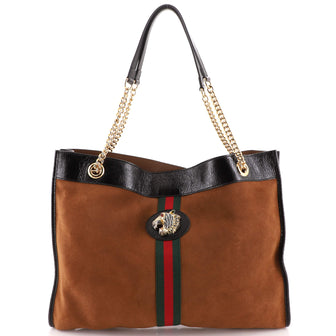 Gucci Rajah Chain Tote Suede Large