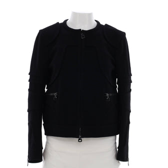 Louis Vuitton Women's Collarless Biker Jacket Wool Blend